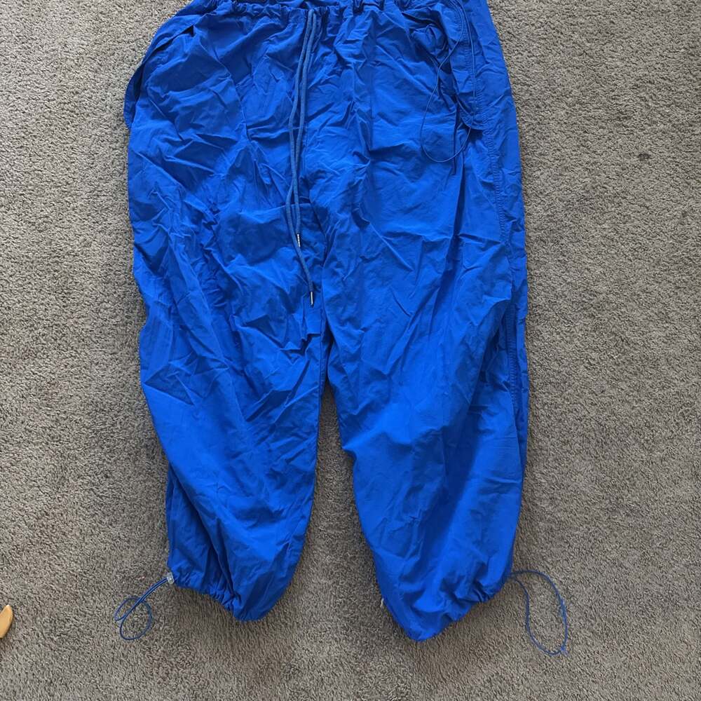 fasionnova Blue Windbreaker Nylon Pants